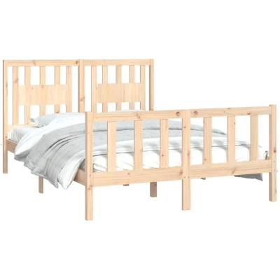 Image of vidaXL Bed Frame without Mattress Solid Wood Pine 120x200 cm