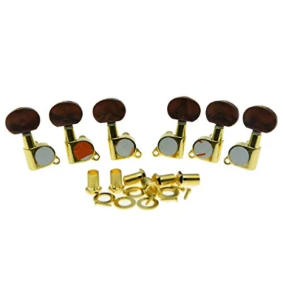 Image of Gold w/Pearl Buttons 3L3R Guitar Tuners Tuning Keys Pegs for Acoustic Guitars