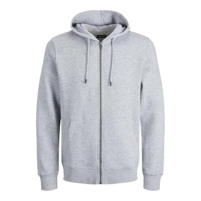 Image of JACK &amp; JONES Male Hooded Jacket Plus Plain Jacket, lightgrey, EU8XL US6XL