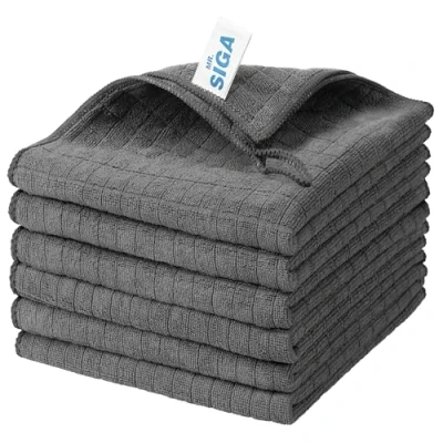 Image of MR.SIGA Microfiber Cleaning Cloth, All Purpose Towels, Pack of 6, Size 13.8 x 15.7 in