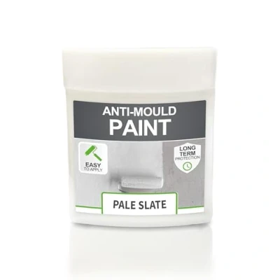 Image of SmartSeal Anti Mould Paint 75ml Sample For Walls &amp; Ceilings in Bathrooms, Kitchens Bedrooms. Ultimate Protection Against Dangerous 5yr Resistance Pale Slate Finish