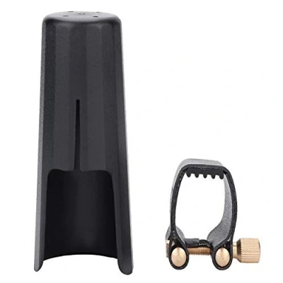 Image of Bnineteenteam Sax Ligature,PU Ligature Fastener with Plastic Cap for Tenor Saxphone Bakelite Mouthpiece Musical Instrument Accessories