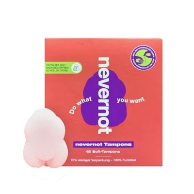 Image of nevernot Soft Tampons: Comfortable &amp; Discreet Menstrual Sponge, Innovative Cloud Design with Optional Thread, Ideal for Sports, Swimming, Sauna, Pocket Friendly and Easy to Remove, Pack of 48