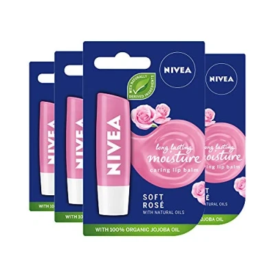 Image of Nivea Soft Rose Lip Balm 4.8g: Moisturizing Care with a Subtle Floral Touch