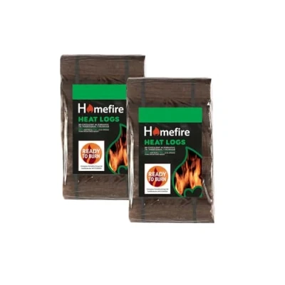 Image of Homefire Shimada 12 Heat Logs, for Wood Burners, Open Fires, Multi fuel Stoves (Pack of 2)
