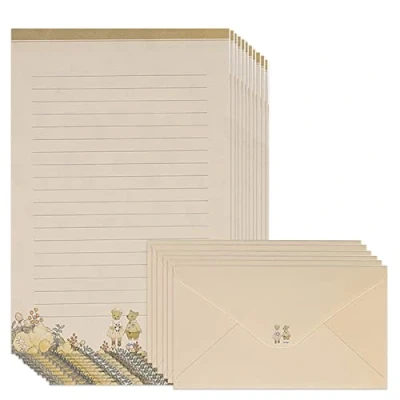 Image of Stationery Paper Envelopes Set Lined 60 Letter Writing Papers and 30 Flower Printed Stationary A5 for Christmas New Year Birthday Wedding Invitation Gifts Card
