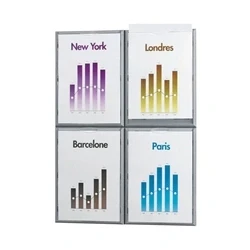 Image of Paperflow Notice Board, Polystyrene Frame, Aluminium Colour, HxWxD 322 X 237 23mm, A4, Pack Of 4