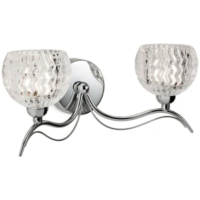 Image of Blanche 2 Light Indoor Wall Chrome, Moulded Clear Glass, G9