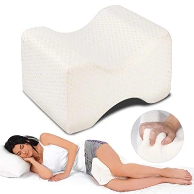 Image of Dioxide Knee Pillow, Leg Pillow for Sleeping on Side, Memory Foam to Relieve Back, Knee, Hip and Joint Pain, Sciatica Pregnancy Discomfort Support Pillows with Washable Cover (White)