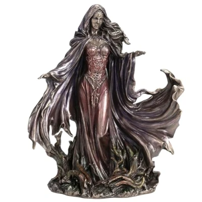 Image of Veronese Design 11 1/4 Inch Tall Morgana by Monte Moore Cold Cast Resin Antique Bronze Finish Sculpture