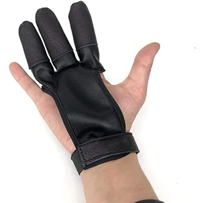 Image of Namvo Archery Glove Three Finger Shooting Hunting Leather Gloves Protector Fits for Traditional Long Bow