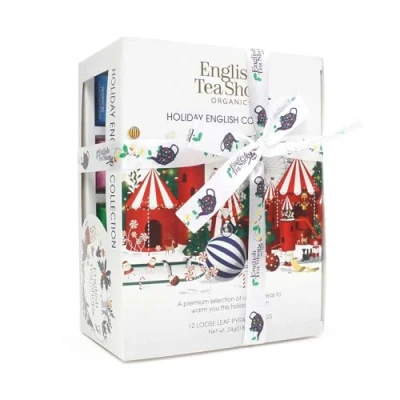 Image of English Tea Shop Organic Holiday White Prism 12 Pyramid Bags 4 Different Flavours., 24 g U060802