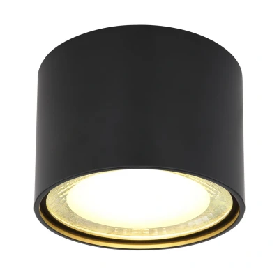Image of Serena Surface Mounted Downlight Matt Black Clear Glass Shade LED 3000K