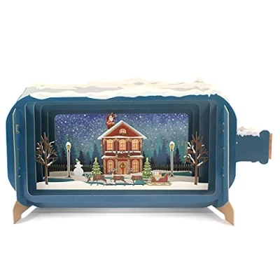 Image of Alljoy Design Message in A Bottle Santa Chimney Pop Up Christmas Greeting Card by Cards XMIB046