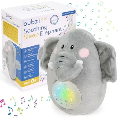 Image of Baby Soother Toys Elephant White Noise Sound Machine, Toddler Sleep Aid Night, Unique Girl Gifts &amp; Boy Gifts, Portable Soother, New Gift, Gender Neutral