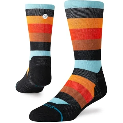Image of Stance Electric Ave Crew Socks Multi Striped Patterned Athletic Medium