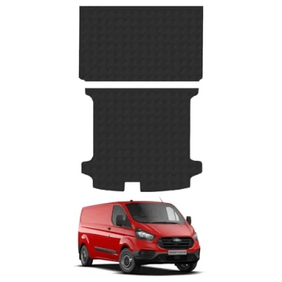 Image of Van Demon Rear Load Liner for Ford Transit Custom Long Wheelbase (2013 2023) 3mm Rubber Tailored Cargo Floor Mat Heavy Duty