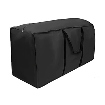 Image of DRBIT Garden Furniture Cushion Storage Bag Waterproof Anti UV Heavy Duty Rip Proof 210D Oxford Fabric Christmas Tree Outdoor Patio Cover Bags with Handle (Black)