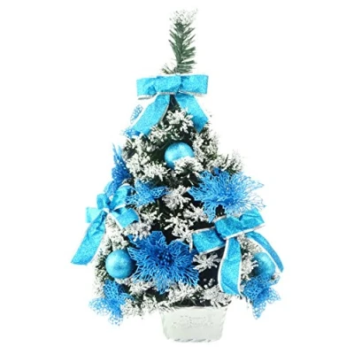 Image of Christmas Concepts® 60cm (24&quot;) Frosted Tree With Ice Blue Decorations