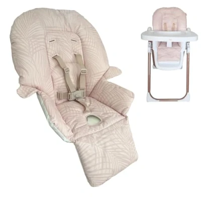 Image of My Babiie MBHC8 Premium Highchair Seat Cover Only with 5 Point Harness Padded PVC Cover, Easy Clean, Cushion Compatible Blush Tropical