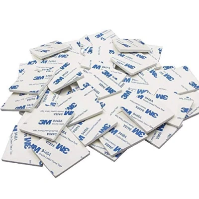 Image of ASelected 50 Pieces Double Sided Sticky Pads Super Adhesive Foam Mounting Tape (Square, White)