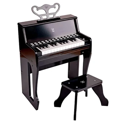Image of Hape Light Up Keys Piano with Stool Music Toy Age 3+, Black, E0629