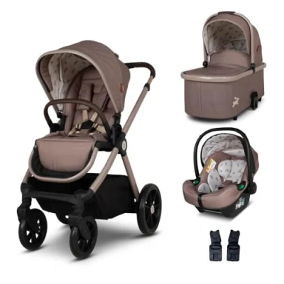 Image of COSATTO Giggle 4 Travel System 3 in 1 System, 0 25kg Approx. Years Old, Compact Fold, Pram, Pushchair, Carrycot, Seat Unit, i Size Group 0+ Infant Carrier Car &amp; Raincover (Lollop)