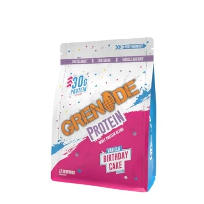 Image of Grenade Whey Blend High Protein Powder, Low Sugar with 30g per Serving, (12 Servings) Birthday Cake, 480 g (Pack of 1)
