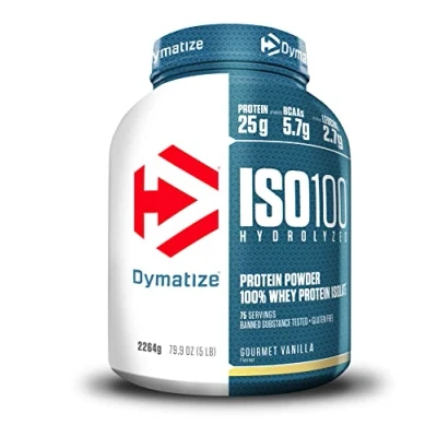 Image of Dymatize ISO 100 Hydrolyzed Gourmet Vanilla 2264g Whey Protein Hydrolysat + Isolat Powder