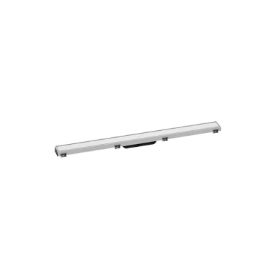 Image of hansgrohe 56040700 RainDrain Match 900 Shower Drain Set with Height Adjustable Frame Matt White Complete Channel, 90 cm