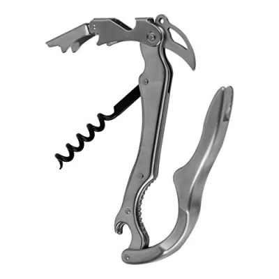 Image of Grunwerg 47/TP SS Aperiti Drinkware Connoisseur Waiter’s Knife, Stainless Steel, with Foil Cutter and Nutcracker, Carded