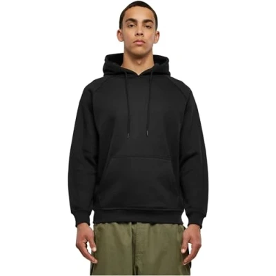 Image of Urban Classics Blank Hoody Hoodie, Men&#039;s, Size: 3XL, Black