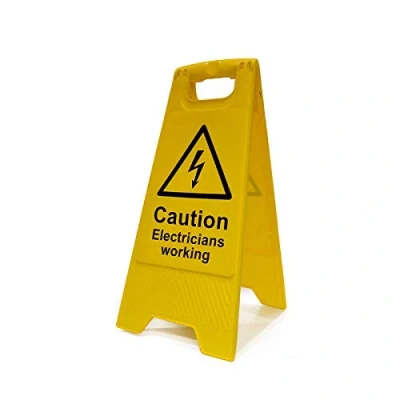 Image of Caution Electricians Working Heavy Duty A Board Health &amp; Safety Sign Notice