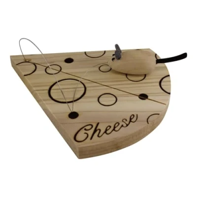 Image of Wooden Cheese Board with Mouse