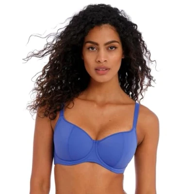 Image of Freya Jewel Cove Sweetheart Bikini Top Plain Azure Blue 38D