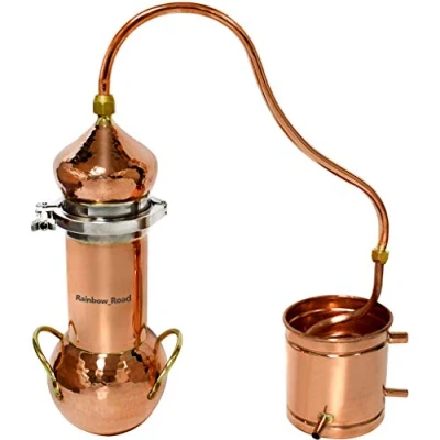 Image of 2/3L Pure Copper Moonshine Still,Home Distiller Alcohol Still Spirits Kit Water Home Brew Wine Making (2L)
