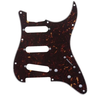 Image of Musiclily Pro 11 Hole 62 Vintage SSS Strat Pickguard for American Stratocaster Electric Guitar, 4Ply Tortoise Shell