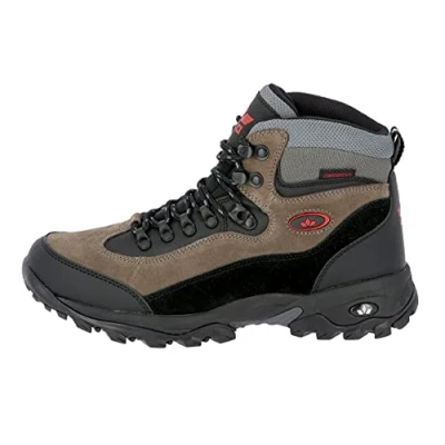 Image of Lico Men&#039;s Milan High Rise Hiking Shoes, Black Grey Red, 4 UK