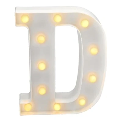 Image of JANDEI Luminous Letters, Decorative Numbers with LED Light Warm Tone 3000K, 22cm Height, Battery Operation. Ambient Night Lights for Home, Shop Windows, Celebrations. (D)