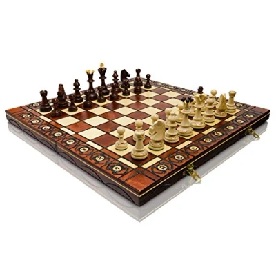 Image of Woodeyland Hand Crafted Wooden SENATOR Chess PROFESSIONAL Set 40 x cm