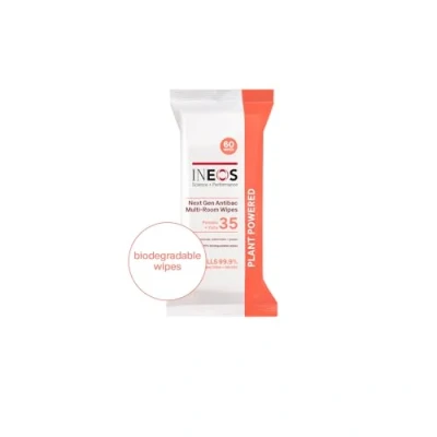 Image of INEOS Next Gen Antibac Multi Room Disinfectant Biodegradable 60 Wipes, Pomelo + Yuzu, Kills 99.9% of Bacteria Viruses, Plant Powered, Packaging May Vary