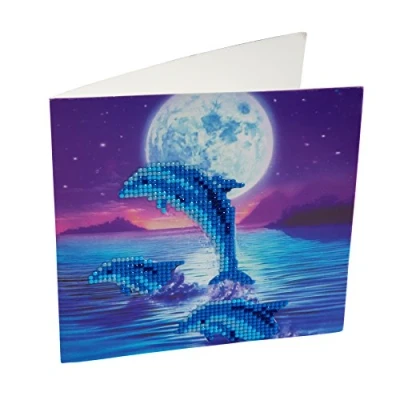 Image of Crystal Art Dolphins Card Kit 18 x cm