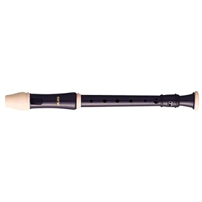Image of Aulos C Soprano Recorder Robin 204A, flute (German fingering, complete with bag, wiper and fingering chart, synthetic resin, thumb rest), dark brown