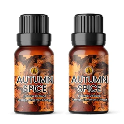 Image of Aroma Energy Autumn Spice Essential Oil Blend 20ml (2 x 10ml Bottles) Contains Ginger, Orange &amp; Cinnamon 100% Pure Natural
