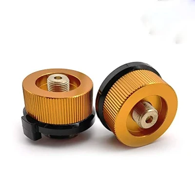 Image of Camping Stove Adapter,2 Pcs Portable Nozzle Bottle Convert Adapter Connector for Butane Canister to Screw Gas Cartridge