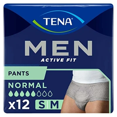 Image of TENA Men Active Fit Pants Normal Small/Medium (4 Packs of 12), Grey