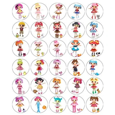 Image of 30 Lalaloopsy Cupcake Toppers Edible Wafer Paper Fairy Cake Birthday Cakes