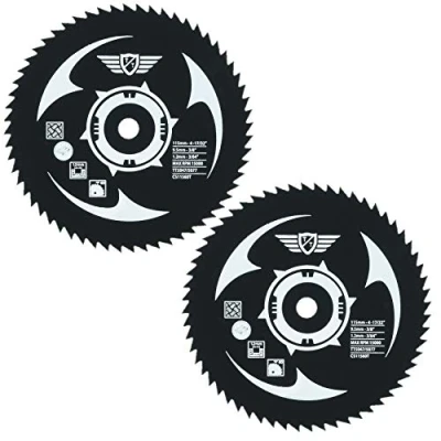 Image of 2 x Topstools CS11560T 115mm 60T 9.5mm Bore HSS Saw Blades Compatible with Worx WorxSaw XL WX427 WX429 WX437 WX439 WX531 400W 700W