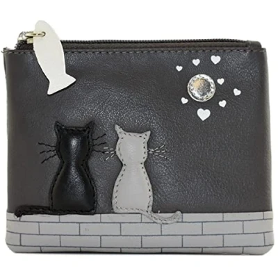 Image of Mala Leather Midnight Collection Coin Purse with Keyring RFID 4231_35 Grey