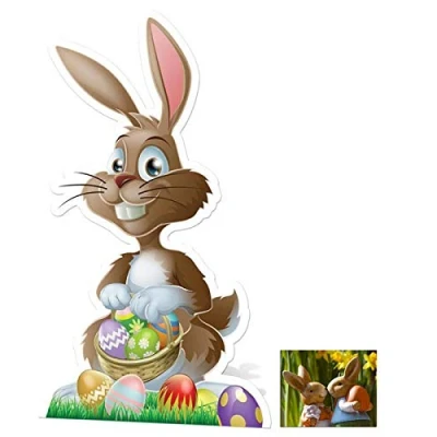 Image of Fan Pack Easter Bunny Lifesize Cardboard 2D Standup / Cutout Plus 20x25cm Photo